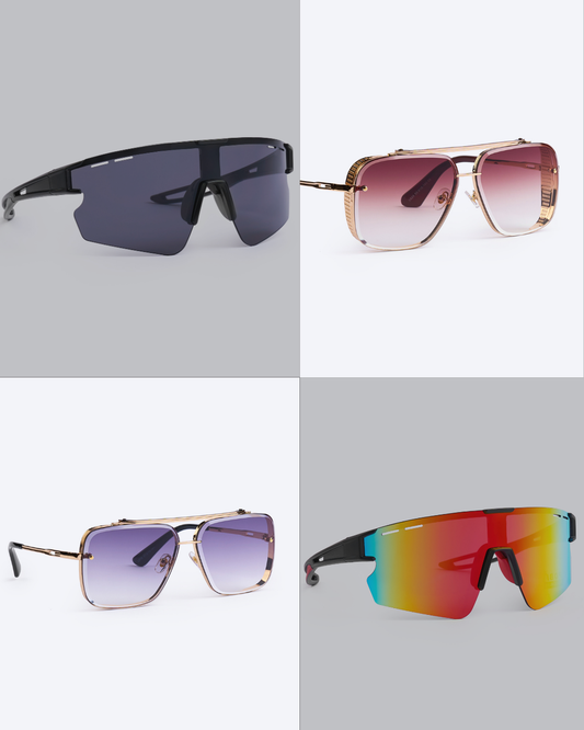 #BryseeF Set 4 Perechi de Ochelari Barbati 2+2
