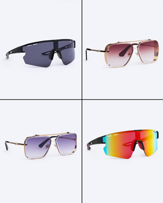 #BryseeF Set 4 Perechi de Ochelari Barbati 2+2
