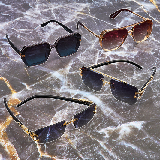 #BryseeH Set 4 Perechi de Ochelari Barbati 2+2
