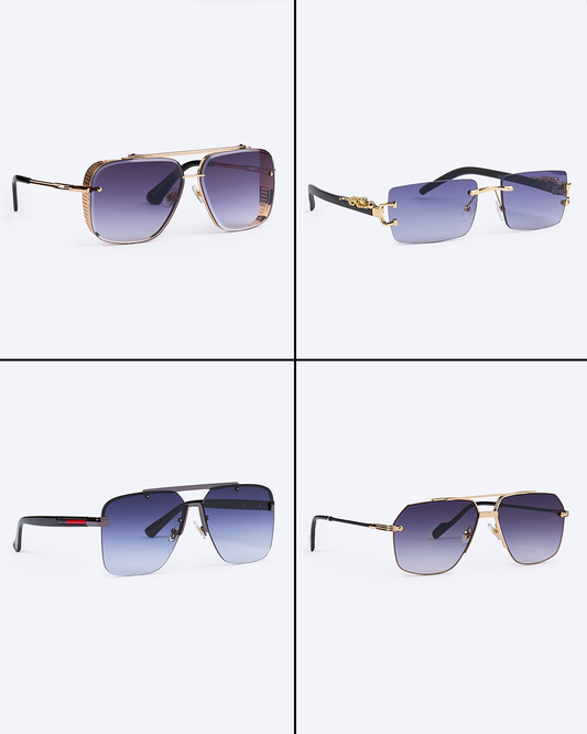 #BryseeV Set 4 Perechi de Ochelari Barbati 2+2