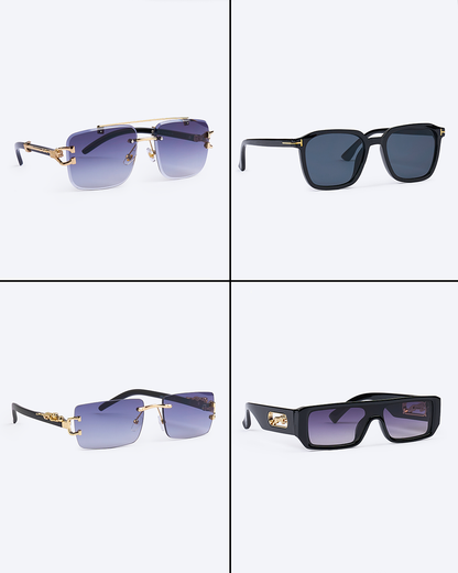 #BryseeX Set 4 Perechi de Ochelari Barbati 2+2