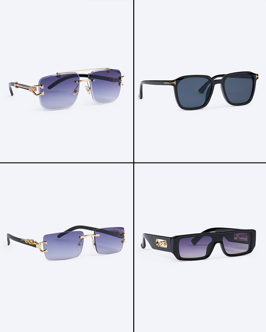 #BryseeX Set 4 Perechi de Ochelari Barbati 2+2