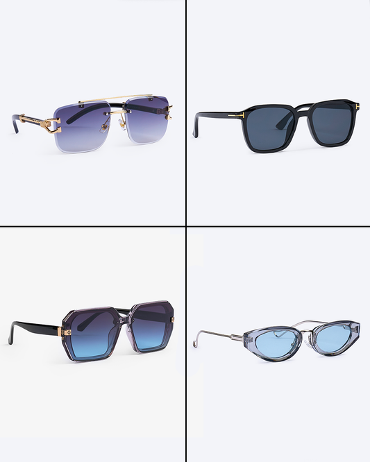#BryseeW Set 4 Perechi de Ochelari Barbati 2+2